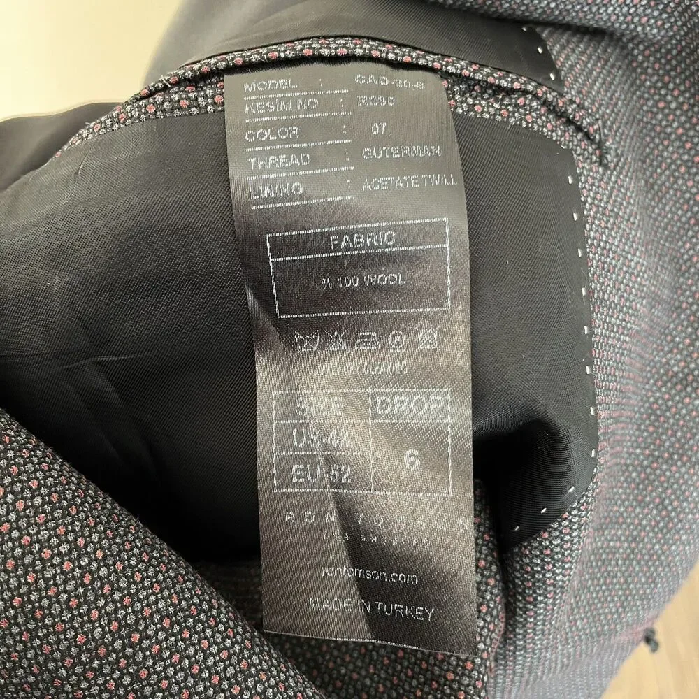 Ron Tomson men's double breasted blazer New with Tags size US 42 CAD-20-8